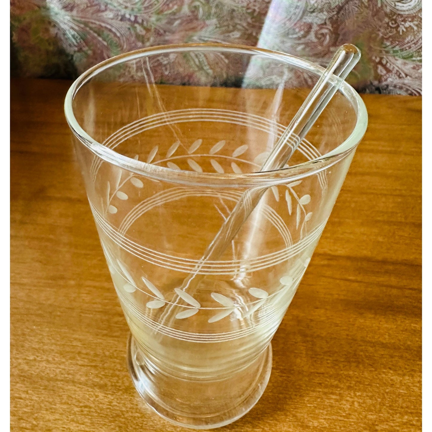 6 Vintage Anchor Hocking glass stirrers