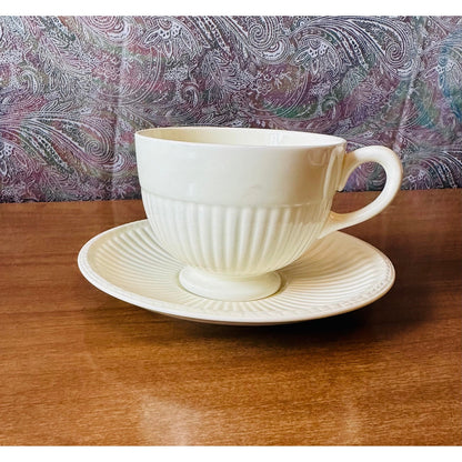 Vintage wedge wood Edme footed cup and saucer 5 5/8”saucer 2 1/2”footed cup