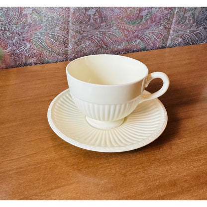 Vintage wedge wood Edme footed cup and saucer 5 5/8”saucer 2 1/2”footed cup