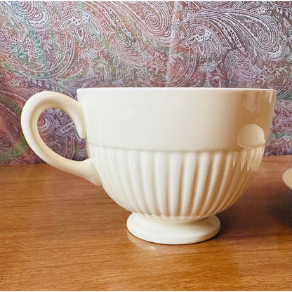 Vintage wedge wood Edme footed cup and saucer 5 5/8”saucer 2 1/2”footed cup